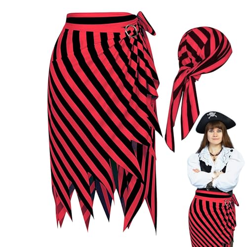 Piraten-Rollenspiel-Kostüme Für Frauen - Halloween-Piratenkostüme Für Frauen | Piratenkleid Rollenspiel Halloween Piratenkostüme | Gestreifte Röcke, Für Renascim-Kostüme Piraten-Rollenspiel-Kostüme Für Frauen - Halloween-Piratenkostüme Für Frauen | Piratenkleid Rollenspiel Halloween Piratenkostüme | Gestreifte Röcke, Für Renascim-Kostüme von Generisch