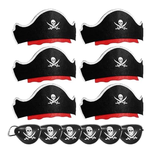 Piratenhut-Set, Halloween-Kostüm für Kinder, Augenklappen, Hüte für Halloween, Cosplay Piratenhut-Set, Halloween-Kostüm für Kinder, Augenklappen, Hüte für Halloween, Cosplay von Generisch