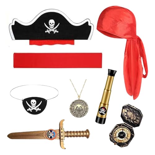 Piratenkostüm Zubehör | Piratenkostüm Mädchen,Totenkopf Hut Kopfbedeckung Set Gesichtsmasque Verkleidung für Junge Mädchen Halloween Karneval Geburtstag Piratenkostüm Zubehör | Piratenkostüm Mädchen,Totenkopf Hut Kopfbedeckung Set Gesichtsmasque Verkleidung für Junge Mädchen Halloween Karneval Geburtstag von Generisch