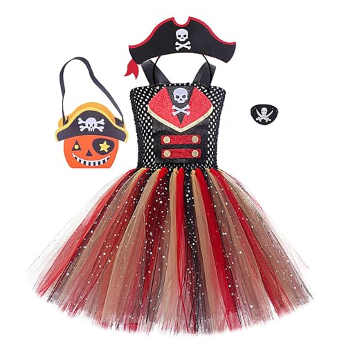 Piratenkostüm für Mädchen, Piraten-Tutu-Kleid für Halloween, Verkleidungs-Zubehör-Set mit Stirnband, Augenklappe, Tasche, Kinder-Cosplay-Kostüm für 2–12 Jahre alte Rollenspiele Piratenkostüm für Mädchen, Piraten-Tutu-Kleid für Halloween, Verkleidungs-Zubehör-Set mit Stirnband, Augenklappe, Tasche, Kinder-Cosplay-Kostüm für 2–12 Jahre alte Rollenspiele von Generisch