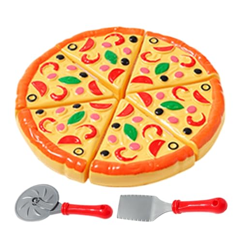 Pizza Toy Set - Interaktives Kochspielzeug für Kinder | Langlebiger Kunststoff mit Klettverschlüssen, schlimmbarer Pizza, Küchenspielzubehör fördert das Spielen des Kreativitätsrolles und die Feinmoto von Generisch