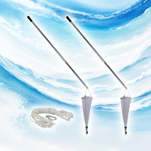 Planktonnetz 2er-/4er-Pack Plankton-Sammelnetz Mit Teleskopstange Aus Edelstahl, Phytoplankton-/Cladocera-/Planktonnetz, Experimentelle Nylonnetze Für Seen, Stauseen Und Flüsse(2 pack,125 mesh+3.0m ro von Generisch