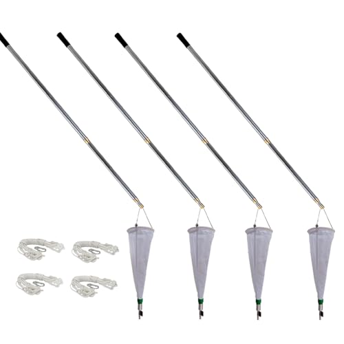 Planktonnetz 2er-/4er-Pack Plankton-Sammelnetz Mit Teleskopstange Aus Edelstahl, Phytoplankton-/Cladocera-/Planktonnetz, Experimentelle Nylonnetze Für Seen, Stauseen Und Flüsse(4 pack,125 mesh+3.0m ro von Generisch