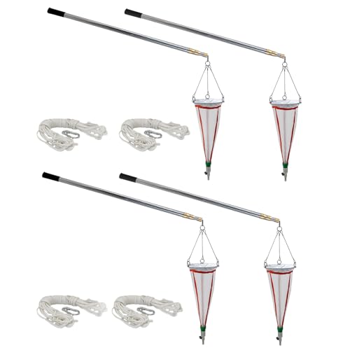 Planktonnetz 2er-/4er-Pack Plankton-Sammelnetz Mit Teleskopstange Aus Edelstahl, Phytoplankton-/Cladocera-/Planktonnetz, Experimentelle Nylonnetze Für Seen, Stauseen Und Flüsse(4 pack,200 mesh+3.0m ro von Generisch