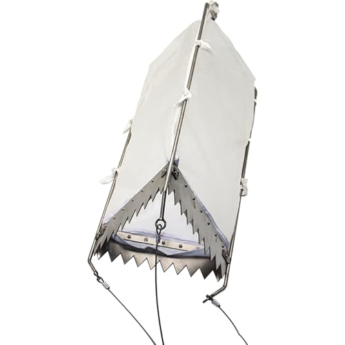 Planktonnetz Hohes 100 Cm Dreieckiges Schleppnetz Mit Probenahmeseil, Tragbares Plankton-Sammelnetz Aus Nylon Für Die Freizeitfischerei/Aquakultur, Feinmaschiges Plankton-Schleppnetz(B) von Generisch
