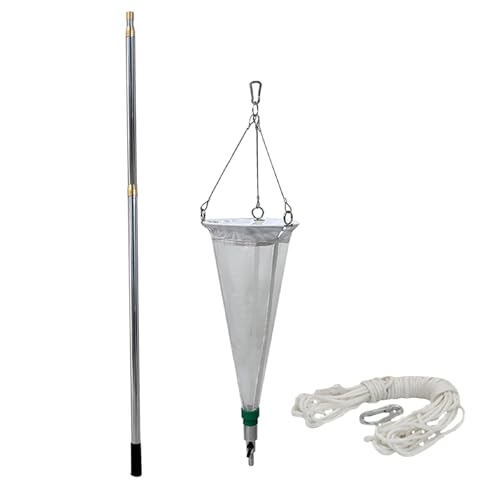 Planktonnetz Plankton-Sammelnetz Mit Teleskopstange, 64 112 Μm Planktonnetz Für Aquatische Mikroorganismen/Schleim/Phytoplankton, Feinmaschiges Nylon-Probennetz(2.5m,125 mesh) von Generisch