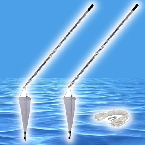 Planktonnetz Planktonnetz Für Den Außenbereich, 2er-Pack, Plankton-Schleppnetze Mit Kupferventil Einziehbarer Stange, Plankton-Sammelnetz Für Protozoen/Phytoplankton/Zooplankton(125 mesh+2.5m rod) von Generisch