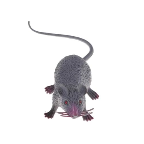 Plastik Ratten Gefälschte Ratte Maus Modell kleines Mausmodell Figuren Kinder Halloween Tricks Streiche Requisiten Spielzeug Schwarz Kostengünstig für Streichspiel, Halloween, Aprilscherz (Grau) von Generisch