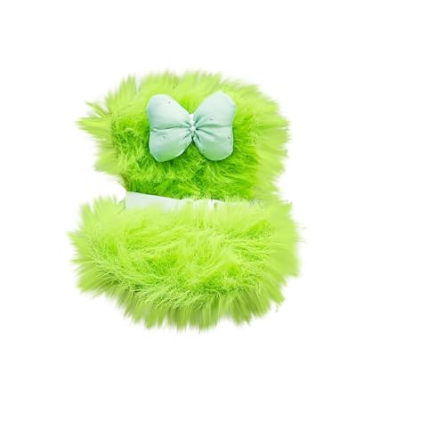 Plüsch Autositz Für Labub Puppe, Labub Have a Seat, Süßer Puppen Autositz, Puppenschutzstuhl Lüftungsclip, Puppenautositz Mit Weichem Pelzkissen, La-bubu Accessoires (Green) von Generisch