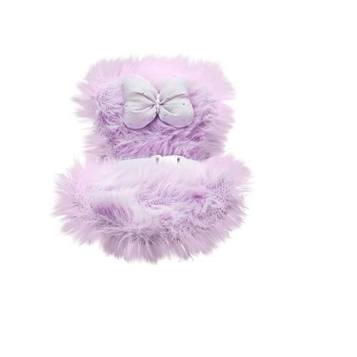 Plüsch Autositz Für Labub Puppe, Labub Have a Seat, Süßer Puppen Autositz, Puppenschutzstuhl Lüftungsclip, Puppenautositz Mit Weichem Pelzkissen, La-bubu Accessoires (Purple) von Generisch