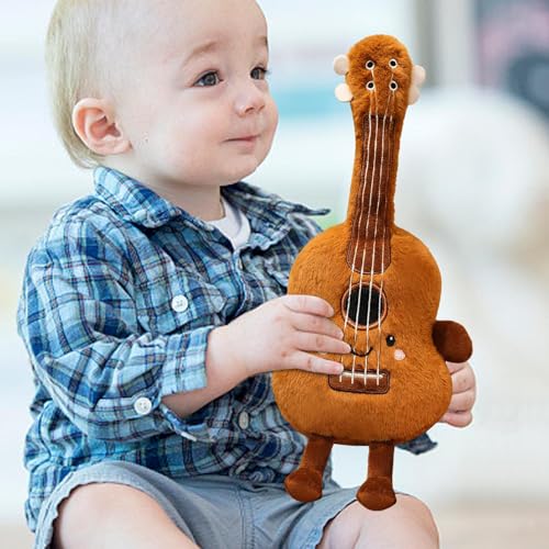 Plüsch Gitarre Musikinstrument Kuscheltier - Niedliches Kuscheliges Gitarrenkissen Musikinstrument - Realistisches Plüschtier für Jugendliche und Erwachsene von Generisch