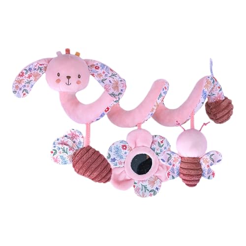 Plüsch -Kinderwagenspielzeug - Gefüllter Spiralwagenspielzeug, Sensorische Rassel -Krippenfreund, Animal Barr Accessoire | Interaktiver Soundbewegungsspielzeug, Gemütliches, Rundumes Design Für Babyta von Generisch