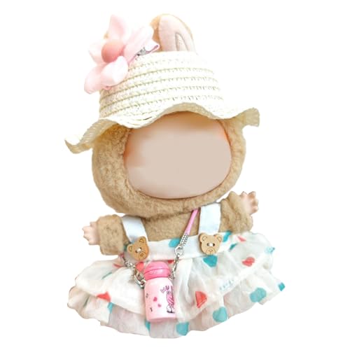 Plüsch Puppe Kleidung für Labubu (NO Puppe), 17cm Kleidung Set Freie Kombination,Puppe Zubehör Geschenke für Mädchen Jungen (A10, One Size) von Generisch