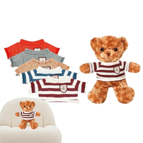 Plüschbär mit Kleidung,Bär Plüsch mit Kleidung | 12-Zoll-Bär-Kuscheltiere mit 5 Kleidungsstücken - Bären-Plüschtier, süßes Stofftier für Freundin, Mutter, Jahrestage, Valentinstag, Geburtstage Plüschbär mit Kleidung,Bär Plüsch mit Kleidung | 12-Zoll-Bär-Kuscheltiere mit 5 Kleidungsstücken - Bären-Plüschtier, süßes Stofftier für Freundin, Mutter, Jahrestage, Valentinstag, Geburtstage von Generisch
