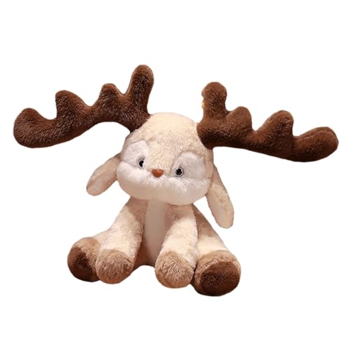 Plüschfigur Weihnachten Valentinstag Hirsch Puppe Puppe Kissen Puppe Geburtstagsgeschenk Spielzeug Graduierung Saison Geschenk Haarreif (A, 35cm) von Generisch