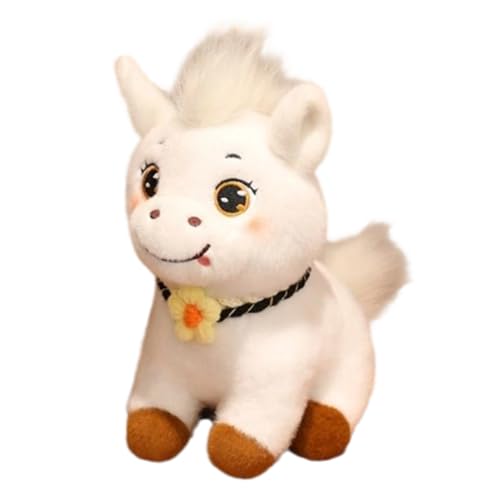 Plüschpferd – Kuscheltier mit süßen großen Augen, weiche Dekopuppe, Bezauberndes Sammlerstück fürs Kinderzimmer | Süßes Geschenk für Spielzimmer, Geburtstag, Weihnachten (26 x 20 cm) von Generisch