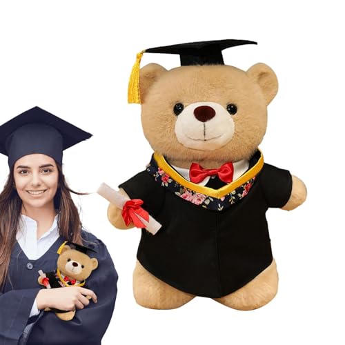 Plüschpuppe Abschlussbär Spielzeug Gefüllte Graduiertenbär Abschlussbär Spielzeug Weiches Spielzeug Mit Kleid Heimdekoration Mit Diplom Wurfkissen für Comp von Generisch