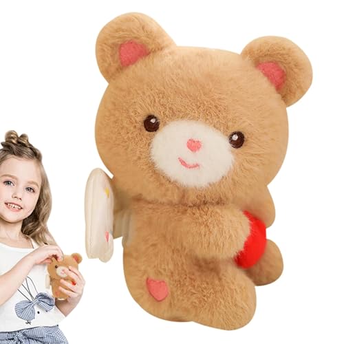 Plüschpuppe mit Zugschnur, String-Puppe | Pull String Plush Toy mit Flügeln Bear Pelf Tier | Schütteln Ohren Haus Ribbit Interaktives Wurfkissen für Urlaub von Generisch