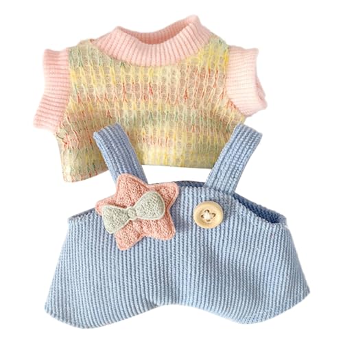 Plüschpuppenkleidung - Stilvolles Overall Set für 15 cm Plüschpuppen, schönes Puppenkleidungszubehör von Generisch