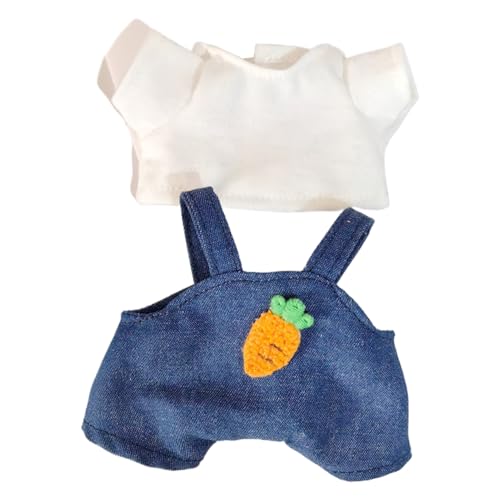 Plüschpuppenkleidung - Stilvolles Overall Set für 15 cm Plüschpuppen, schönes Puppenkleidungszubehör von Generisch