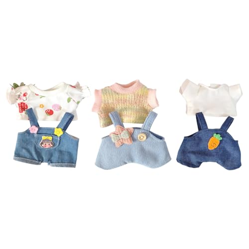 Plüschpuppenkleidung - Stilvolles Overall Set für 15 cm Plüschpuppen, schönes Puppenkleidungszubehör von Generisch