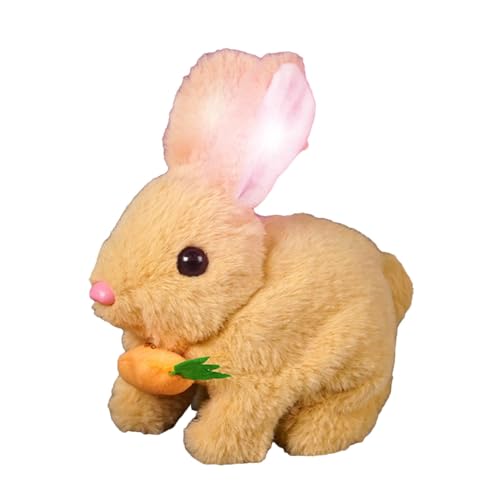 Plüschspielzeug elektronisches Spielzeug, elektrische Kaninchen Plüschspielzeug, Simulation Hase Puppe Weiche Plüschgefüllungskaninchen, interaktive Plüschfiguren, Hoping Robotertier, Springen von Generisch