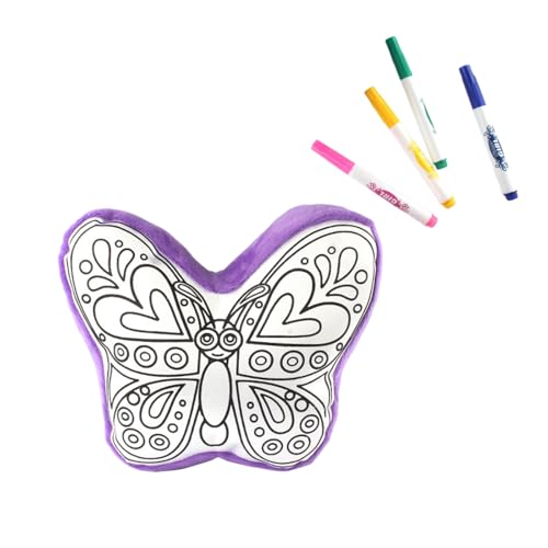 Plüschtier, Basteln, DIY-Malerei, individuelle Malerei, Dekompressionskissen, Puppe, Tierkissen, leuchtende Farben, Dekompressions-Tierkissen, Spielzeug, Kinder, (Dark Purple, One Size) von Generisch
