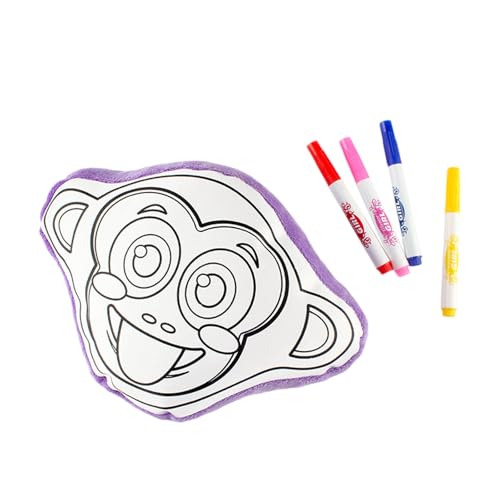 Plüschtier, Basteln, DIY-Malerei, individuelle Malerei, Dekompressionskissen, Puppe, Tierkissen, leuchtende Farben, Dekompressions-Tierkissen, Spielzeug, Kinder, (Light Purple, One Size) von Generisch