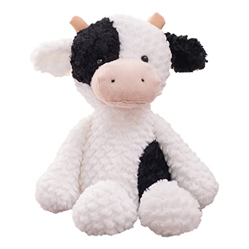 Plüschtier Plüsch Stofftier Puppe niedliche Cartoon Kuh Stofftiere für Kinder Lernspielzeug Plüschtier (White, One Size) von Generisch