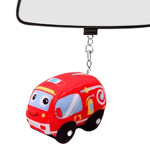 Plüschtier Schlüsselanhänger - Plüsch Feuerwehrauto Puppe für Kinderwagen,Weiches Lernspielzeug Für Handtasche Rucksack Kinderzimmer Haus Wohnung Outdoor von Generisch