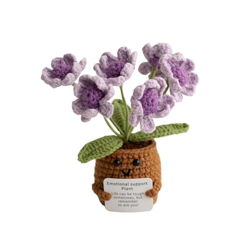 Pocket Hug Positive Blumen, Kreative Strickwolle Blumen Puppe Kleine Umarmung Glücksbringer, Mutmacher Gestrickte Puppen, Gute Besserung, Einschulung (D) von Generisch