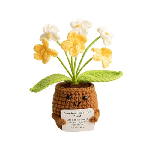 Pocket Hug Positive Blumen, Kreative Strickwolle Blumen Puppe und Kleine Umarmung Glücksbringer, Mutmacher Gestrickte Puppen Geschenk, Gute Besserung Geschenk, Einschulung (##B) von Generisch
