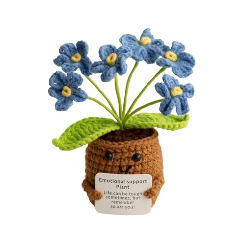 Pocket Hug Positive Blumen, Kreative Strickwolle Blumen Puppe und Kleine Umarmung Glücksbringer, Mutmacher Gestrickte Puppen Geschenk, Gute Besserung Geschenk, Einschulung (A) von Generisch