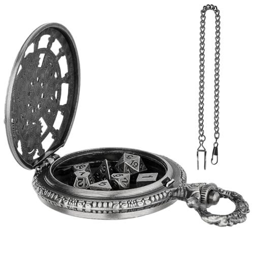Pocket Watch Dice, Family Dice, Metal Polyhedral Dice, Vintage Pocket Watch, Family Dice Set Vintage Pocket Watch Case with Metal Polyhedral Dice Set for Board Games Pocket Watch Dice, Family Dice, Metal Polyhedral Dice, Vintage Pocket Watch, Family Dice Set Vintage Pocket Watch Case with Metal Polyhedral Dice Set for Board Games von Generisch