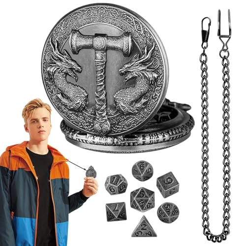 Pocket Watch Dice, Würfel Taschenuhr - Kleine Würfel Vintage Pocket Watch Shell Case | Rollenspiele Spielbrettspielzubehör für Kinder Erwachsene von Generisch