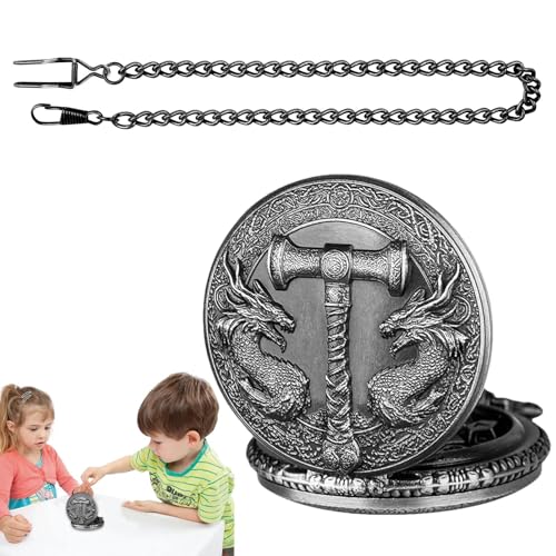 Pocket Watch Dice Set, Pocket Watch Dice | Retro -Metallwürfel in Pocket Watch Shell Case | Rollenspiele Spielbrettspielzubehör für Kinder Erwachsene von Generisch