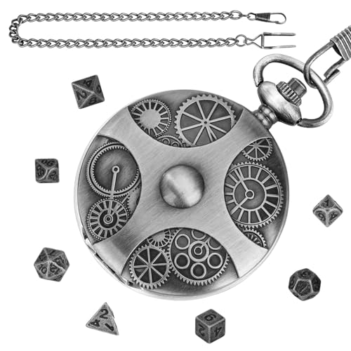 Pocket Watch Dice Set, Steampunk Gear Dice with Pocket, Portable Necklace, 2.48x1.77x0.59 inches Unique Table Decoration for Role Playing and Board Games Pocket Watch Dice Set, Steampunk Gear Dice with Pocket, Portable Necklace, 2.48x1.77x0.59 inches Unique Table Decoration for Role Playing and Board Games von Generisch