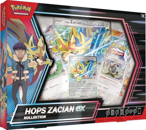 Pokemon Hops Zacian-ex Kollektion Box (4 Booster Packs, Promo Karten & Fotosticker) - Deutsch NEU & OVP von Generisch