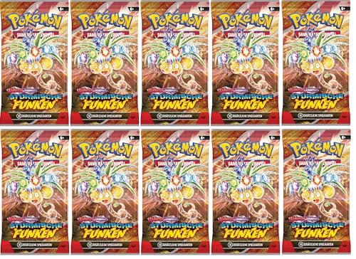 Pokemon Karmesin & Purpur Stürmische Funken 10 Booster Packs - Deutsch NEU & OVP von Generisch