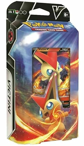 Pokémon Victini V, Guardevoir V-Kampfdeck (eins zufällig ausgewählt), Kartenspiel Sammelkarten + Heartforcards Versandschutz von Generisch