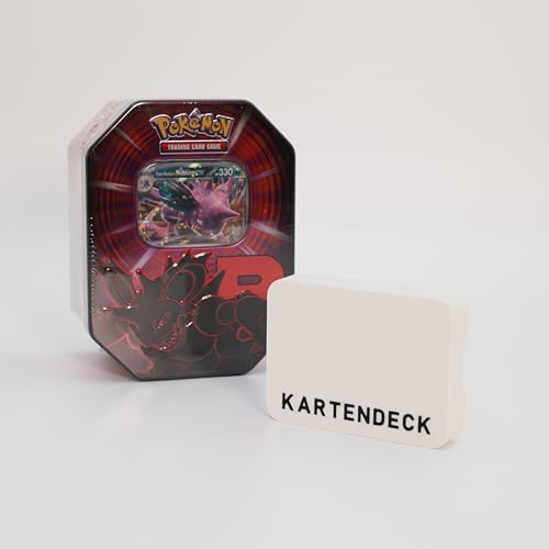 Pokemon in Englisch - Team Rocket Herbst 2025 Tin Nidoking mit 4 Booster und Promokarte + Kartendeck Karten Box als Bundle (Nidoking EX) von Generisch