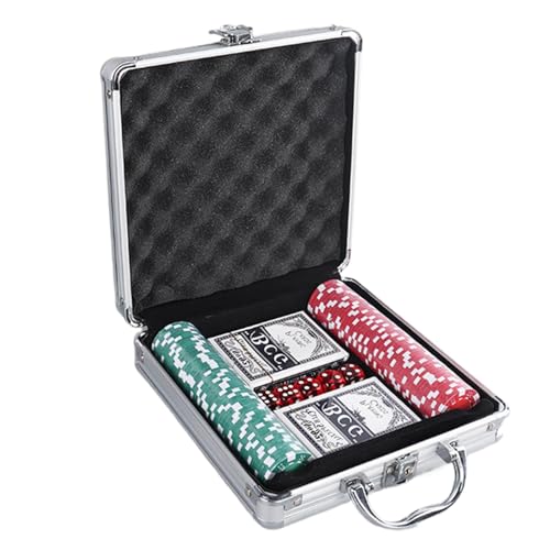 Poker Chips Set, Style Poker, Complete Chip, Texas Hold’em Collection, Aluminum Case, Kit for Blackjack, Game Nights & Card Clubs, 100Pcs, 200Pcs von Generisch
