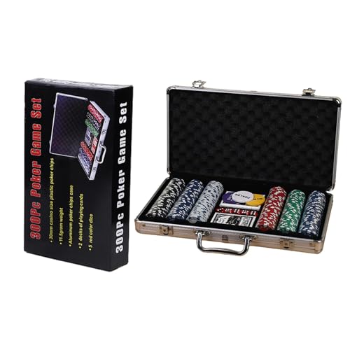 Poker -Chips Set - 300 Brettspiel -Chips, Mehrzweck -Casin0 -Spiele für Partys Casin0 -Chips Set, farbenfrohe Poker -Set mit nummerierten Chips, komplettes Pokerspielspiel -Set für Blackjack -Turnier von Generisch