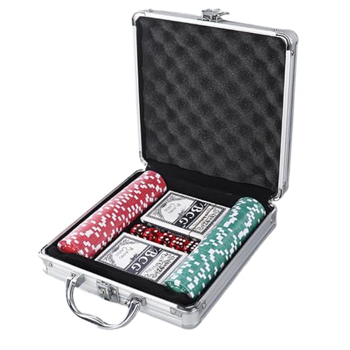 Pokerchips Set | Professionelles Pokerset und Blackjack Set - Tragbare Tragetasche | Professionelles Pokerset | Zählzähler Leichtes Pokerchip-Set für Heimspiele Nächte Texas von Generisch