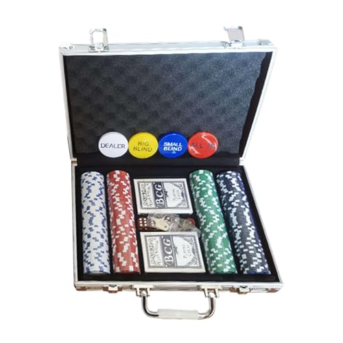 Pokerchips-Set Texas Holdem – Premium-Casinospiel, Moderner Kartentisch | Professioneller Dealer-Button, Wettkampfwürfel, Zubehör Für Turnierwetten, Luxus-Wager-Party-Kollektion, Langlebige Chiphülle Pokerchips-Set Texas Holdem – Premium-Casinospiel, Moderner Kartentisch | Professioneller Dealer-Button, Wettkampfwürfel, Zubehör Für Turnierwetten, Luxus-Wager-Party-Kollektion, Langlebige Chiphülle von Generisch
