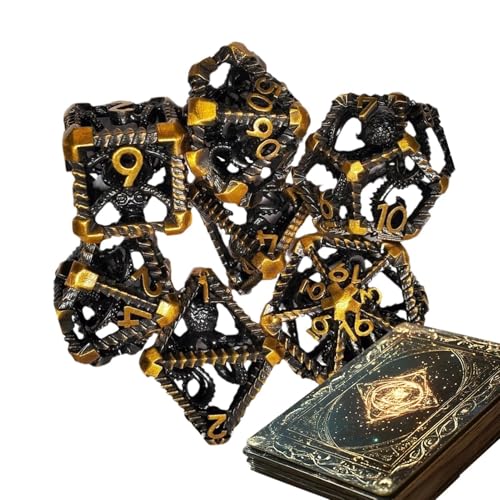 Polyedrische Würfel-Set, Rollenspiel Dragon Dice,RPG Polyedral Table Games Dice | Creative Metal Family Treffen RPG Accessoires für Rollenspiele Nacht Nacht von Generisch