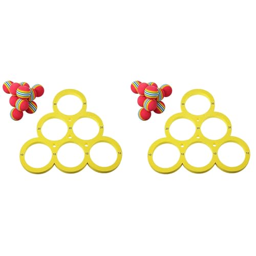 Pool Spielzeug 6er-Set mit 5x Soft-Schaumstoff-Bällen & Dreieck-Target | Wurfspiel mit nummerierten Zonen für Schwimmbad, Garten & Strand | Wassersicheres Lernspielzeug mit Regenbogenfarben (2PC) von Generisch