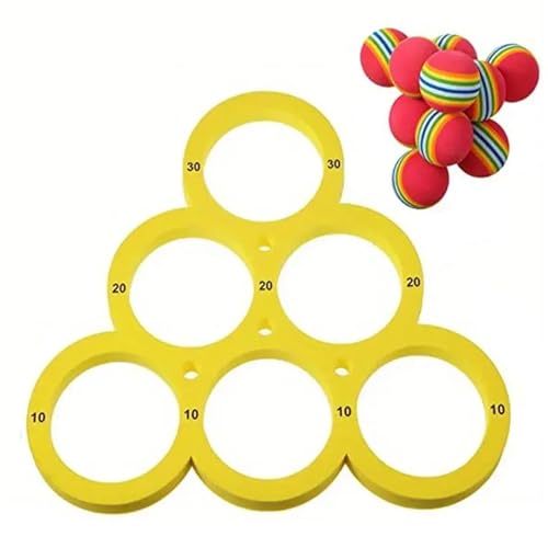 Pool Spielzeug Erwachsene Set, Pool Schwimmbad Wurfspiele mit 10x Soft-Schaumstoff-Bällen & Dreieck-Target, Poolspielzeuge für Familie, Poolwasserspielzeug für Sommer Poolparty und Beach (1 Set) von Generisch