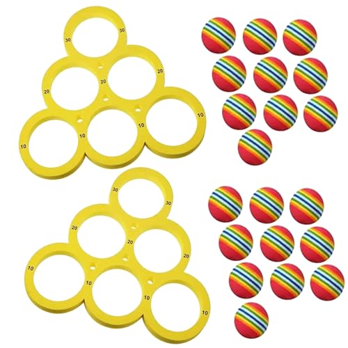 Pool Spielzeug Erwachsene Set, Pool Schwimmbad Wurfspiele mit 10x Soft-Schaumstoff-Bällen & Dreieck-Target, Poolspielzeuge für Familie, Poolwasserspielzeug für Sommer Poolparty und Beach (2 Set) von Generisch