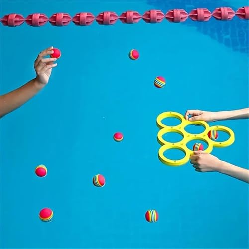 Pool Spielzeug Erwachsene und Kinder, Pool Schwimmbad Wurfspiele mit 10 Regenbogenball, Wasserspielzeug Kinder, Poolspielzeuge für Familie, Poolwasserspielzeug für Sommer Poolparty und Beach Pool Spielzeug Erwachsene und Kinder, Pool Schwimmbad Wurfspiele mit 10 Regenbogenball, Wasserspielzeug Kinder, Poolspielzeuge für Familie, Poolwasserspielzeug für Sommer Poolparty und Beach von Generisch